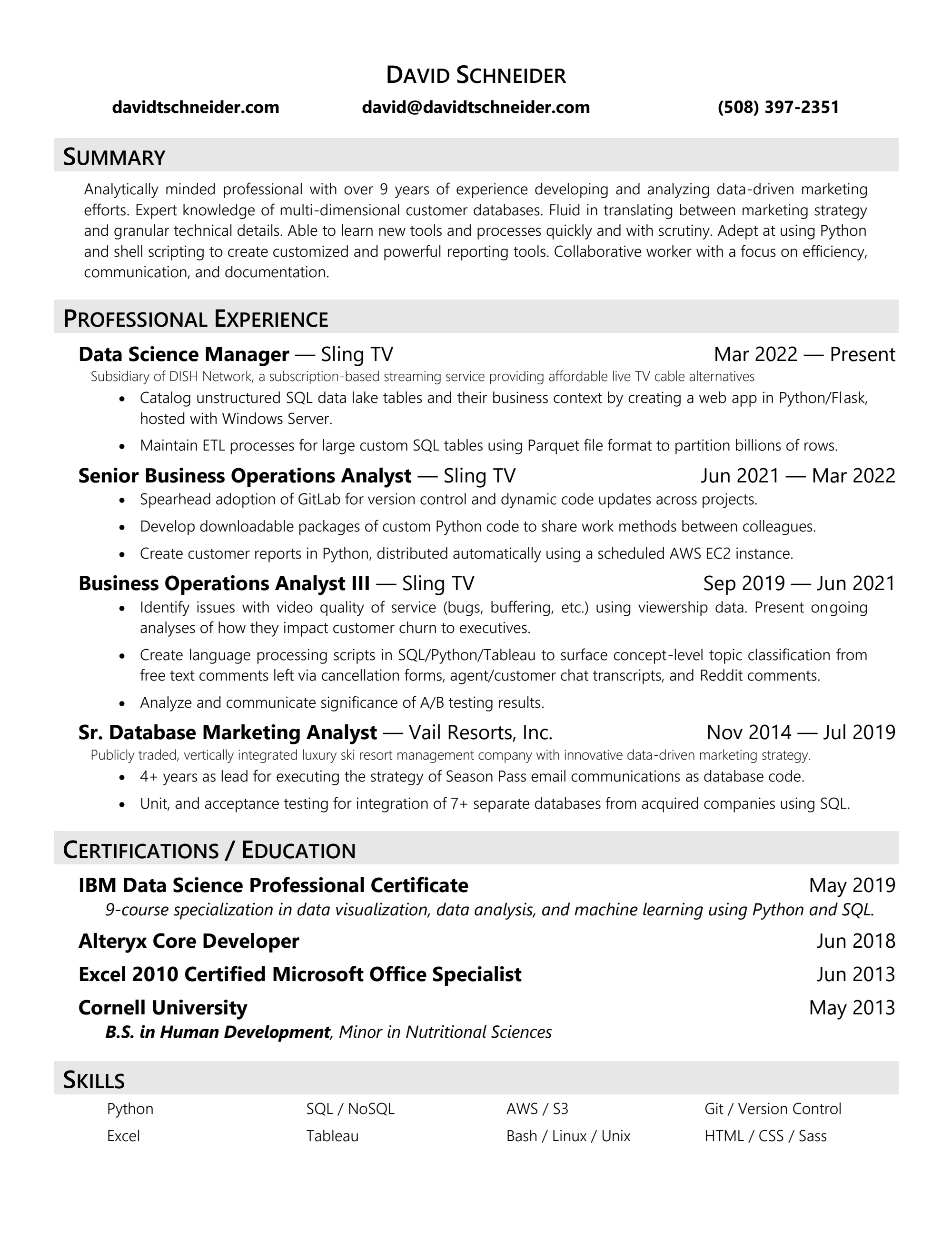 Preview of the resume. The same document as the PDF above.